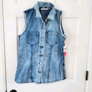 NWT Just Fab Sleeveless Jean Top